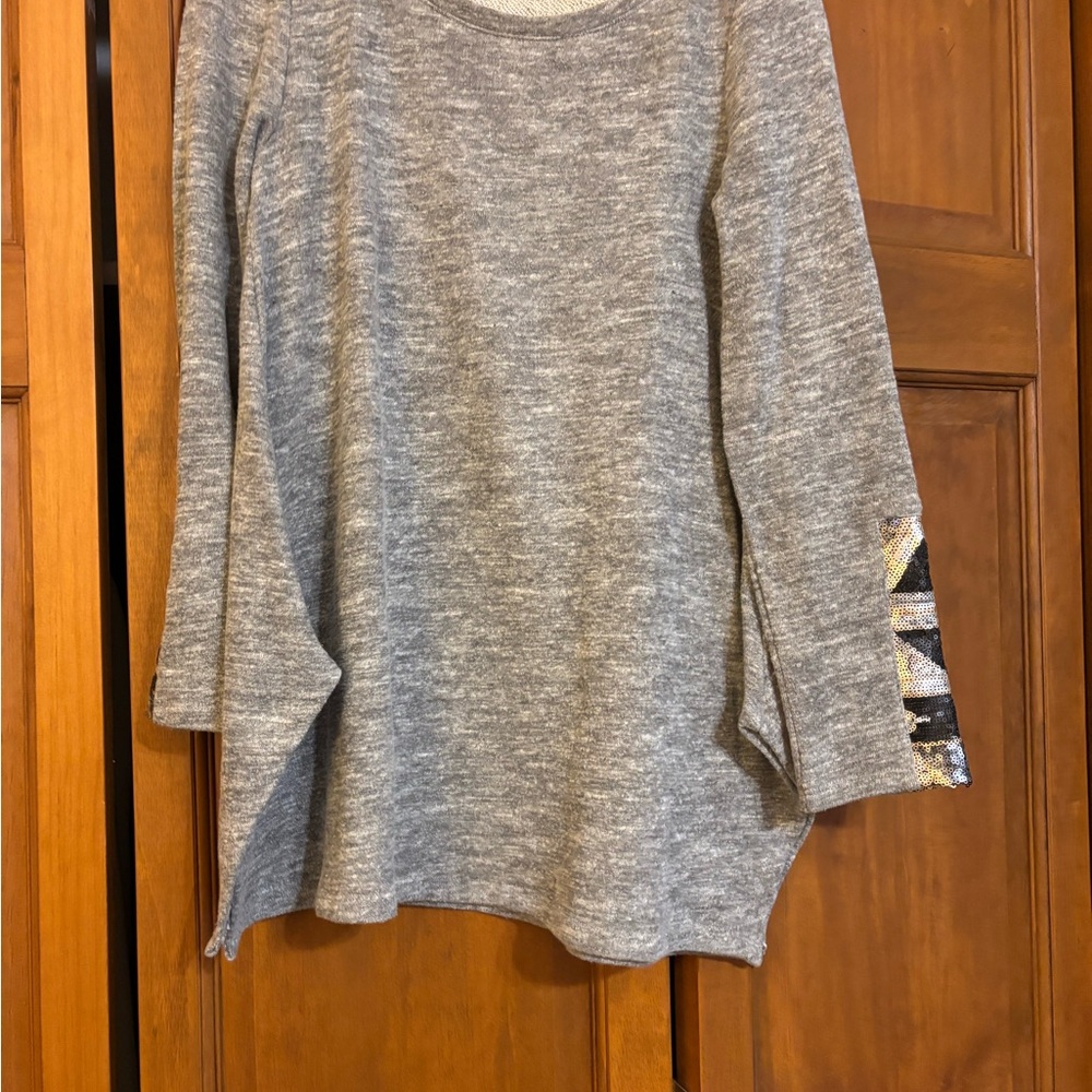 dylan Gray Tunic with Sequined Sleeves